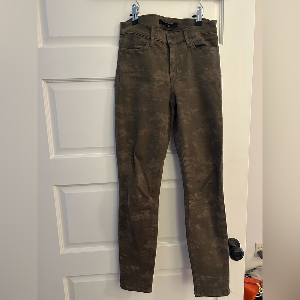 J Brand Army Print Skinny Jeans, Size 24.